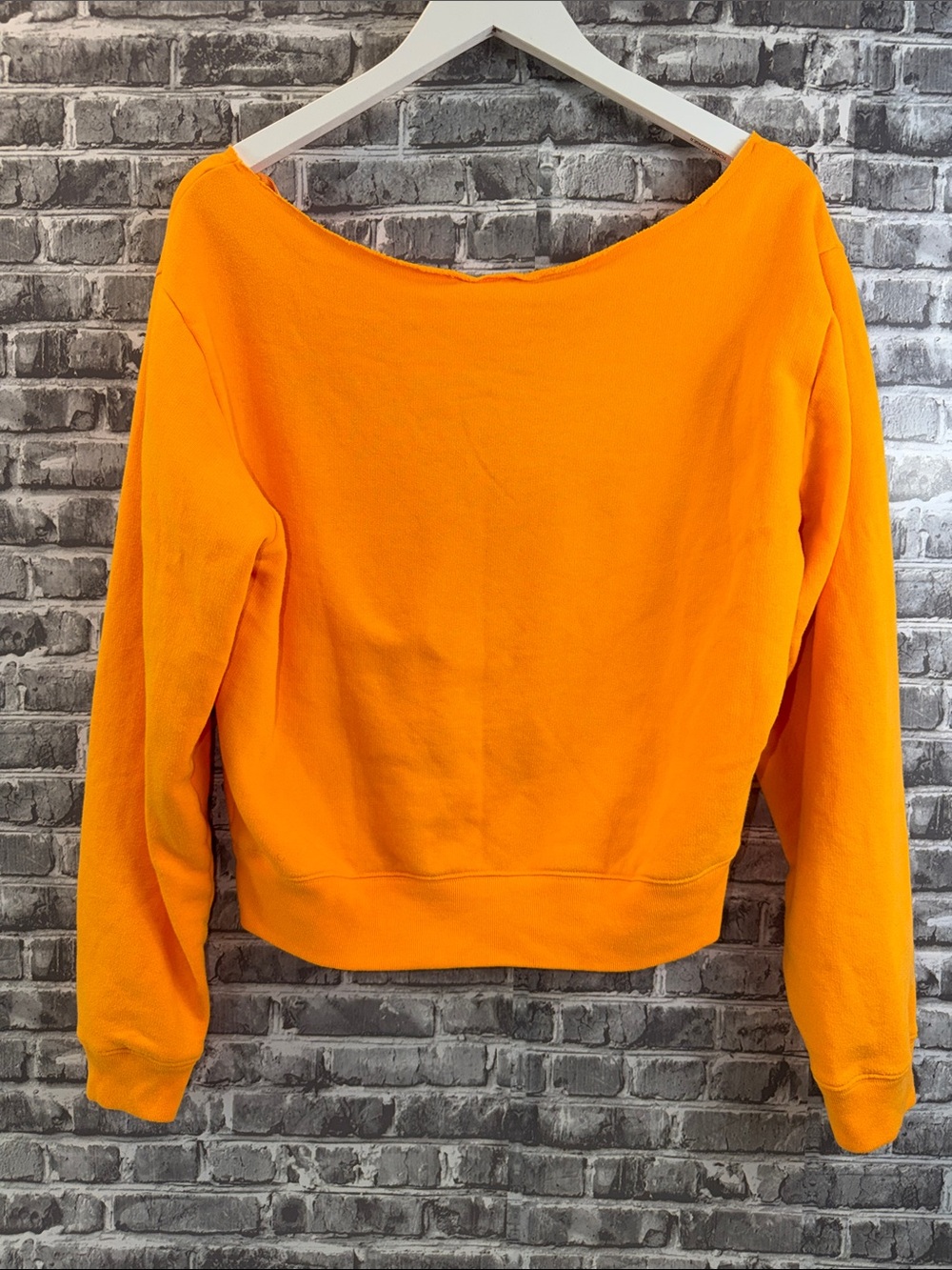 PINK Victoria's Secret Wide-Neck Pullover Sweatshirt - Orange - Picture 5 of 10
